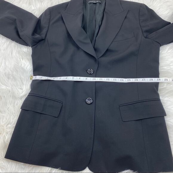 Lafayette 148 2 Button Wool Blazer Black Size 12 - Picture 4 of 8